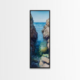Seaside Escape, Blue Waters, Cliffside View, Canvas Print, coastal wall art, nautical decor, above bed wall art, seascape painting