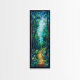 Forest Path Painting, Landscape Painting, Green Wall Art, Pine Tree Art, Above Sofa Art, Framed Canvas Print, Bedroom Art
