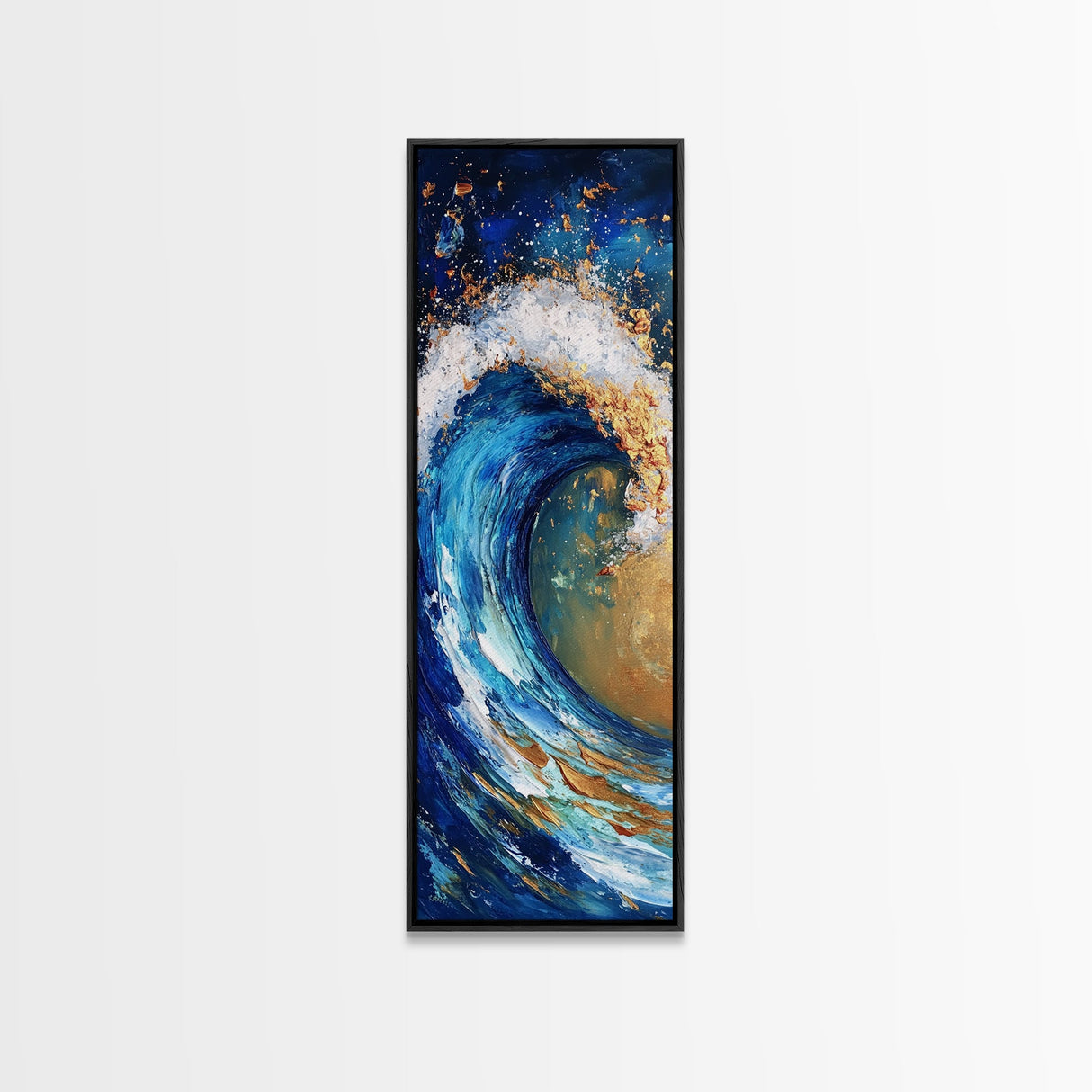 Ocean Wave, coastal decor, nautical painting, seascape painting, blue and green wall art, extra wide art, Canvas Print