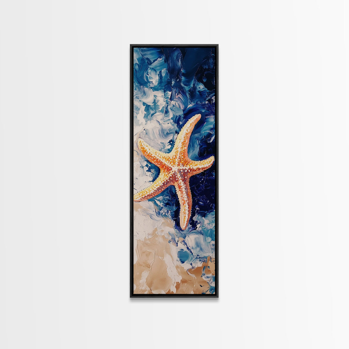 Starfish on Beach, coastal decor, nautical painting, beach house wall art, coastal cowgirl wall art, framed canvas print