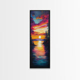 Ocean Waves, Pink Orange Sunset, Coastal Wall Art, Canvas Print, Surf Wall Art, Above Couch Art, Beach House Art