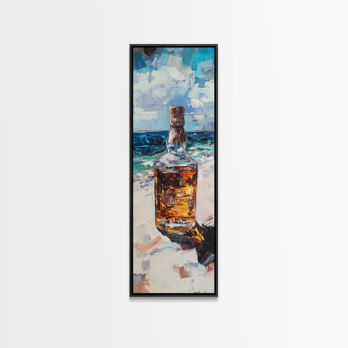 Whiskey Bottle, Espresso Martini Wall Art, Cocktail Art, Moody Art, Rustic Art, Gift Idea for Him, Framed Canvas Print, Bar Wall Art