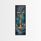 Anchor, Nautical Decor, Framed Canvas Print, nautical wall art, coastal decor, maritime art, rustic wall art, beach house decor, gift idea