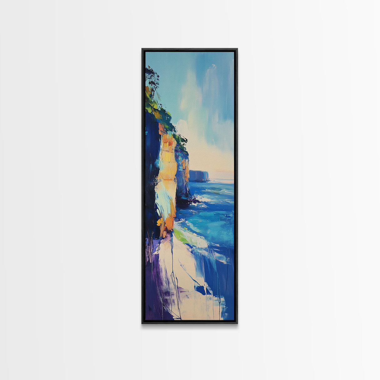 Seascape Painting, Coastal Wall Art, Nautical Decor, Ocean Waves Art, Tall Narrow Art, Canvas Print, Rustic Wall Art, Gift Idea