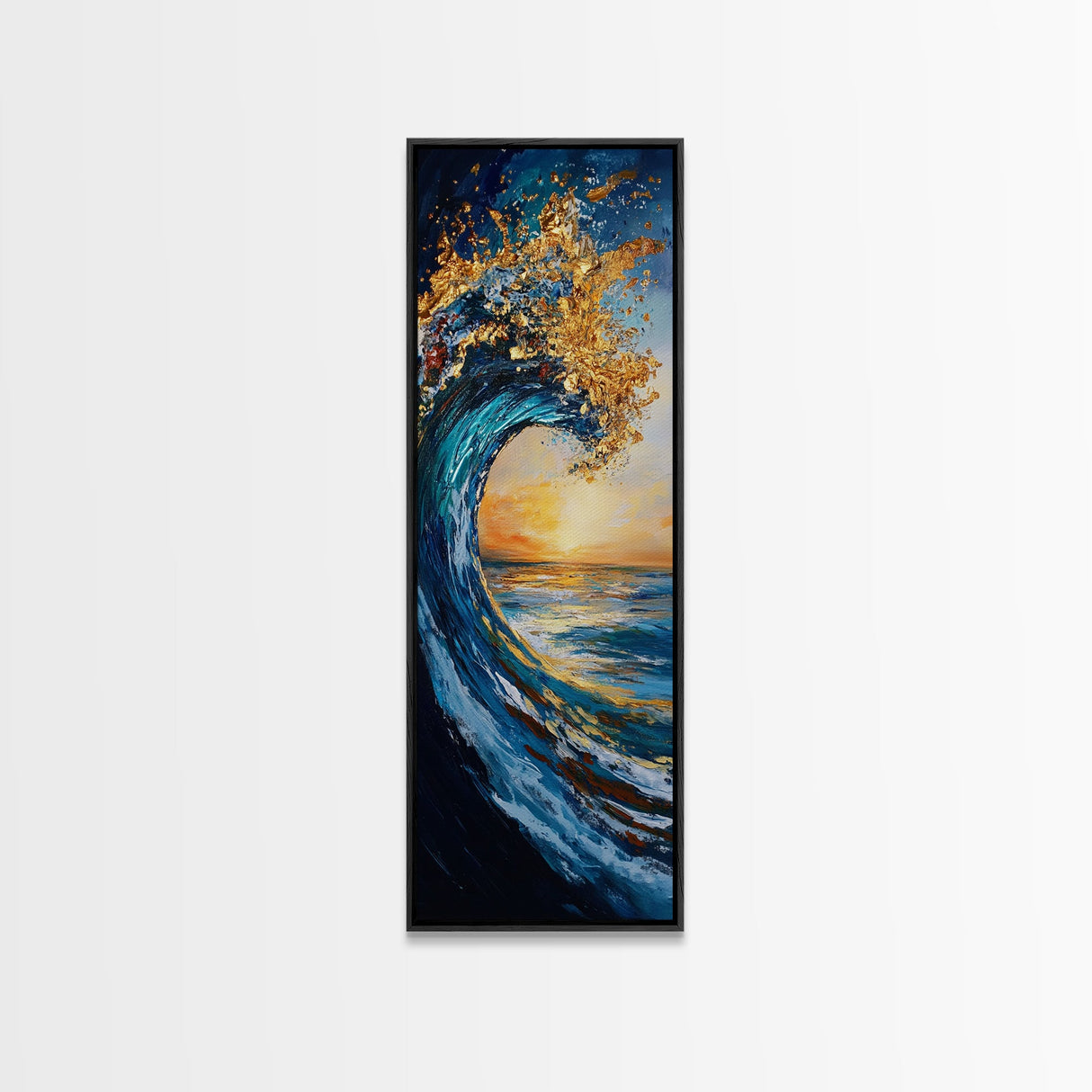 Ocean Wave Art, Surf Wall Art, Coastal Decor, Framed Canvas Print, Nautical Painting, Moody Art, Extra Wide Art, Seascape Painting
