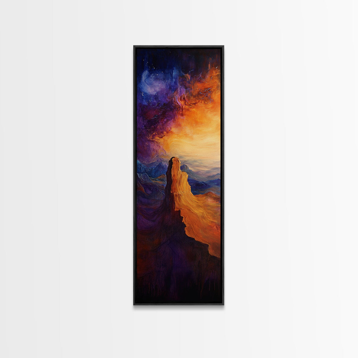 Canyon Glow, mountain painting, sunset landscape, Joshua tree art, southwest wall art, framed canvas print, above couch art