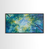 Canopy View, tree painting, green wall art, botanical prints, sage green wall art, whimsical art, Framed Canvas Print, gift idea
