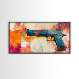 Graffiti wall art, framed canvas print, extra wide art, modern pop art, bold abstract painting, vibrant wall decor, contemporary art