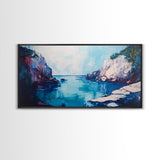 Ocean Cliffs, Seascape Painting, Nautical Decor, Coastal Landscape Art, Above Couch Art, Bedroom Art, Canvas Print, Gift Idea
