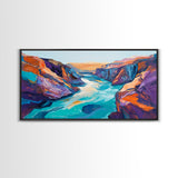 Grand Canyon, Southwest Wall Art, Extra Wide Art, Panoramic Painting, Landscape Painting, Above Bed Wall Art, Canvas Print