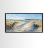 Marsh Painting, Coastal Landscape Art, Nautical Wall Art, Rustic Art, Framed Canvas Print, Extra Wide Art, Nature Inspired Artwork
