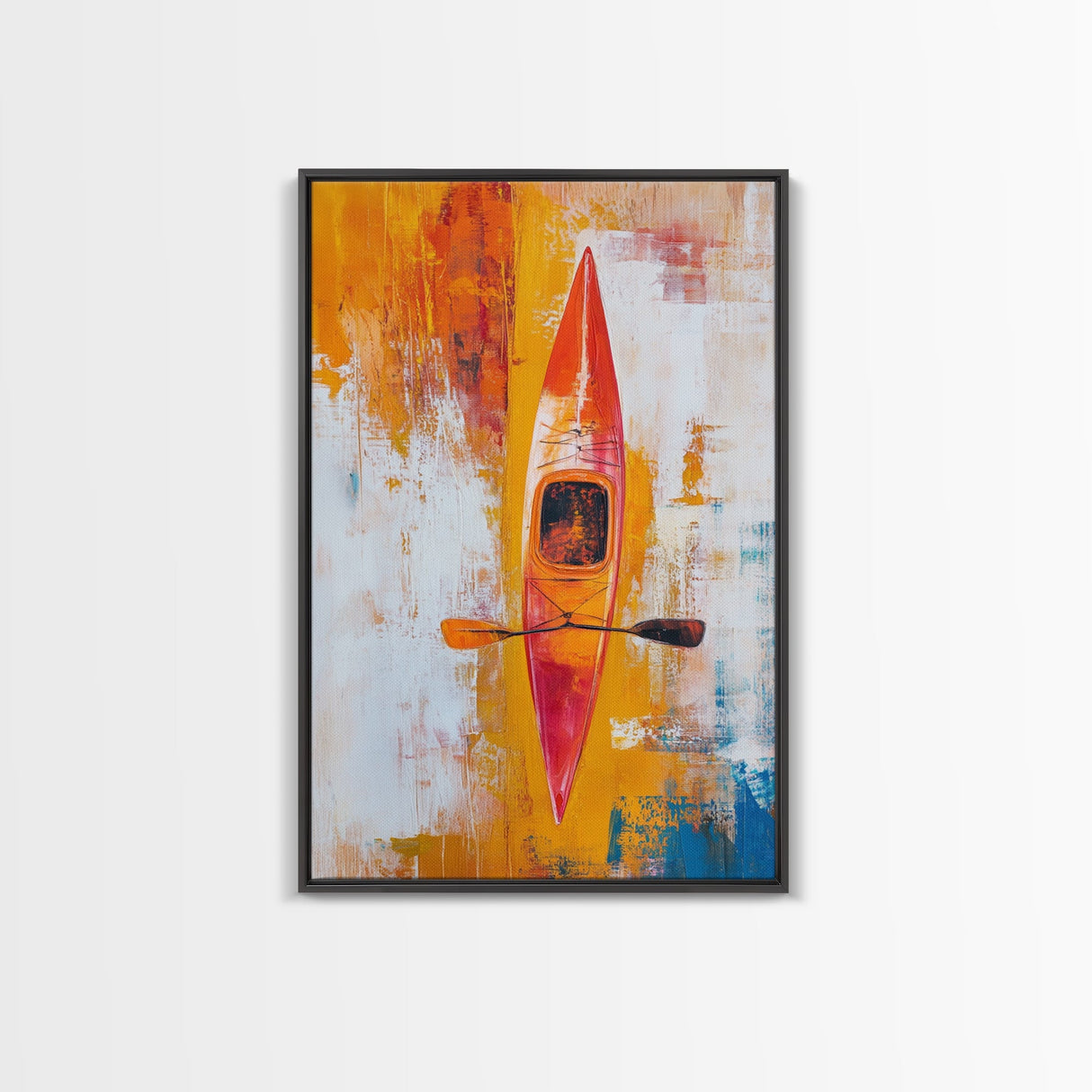 Kayak Painting, Nautical Wall Art, Coastal Cowgirl Wall Art, Rustic Decor, Abstract Boat Art, Ocean Painting, Canvas Print