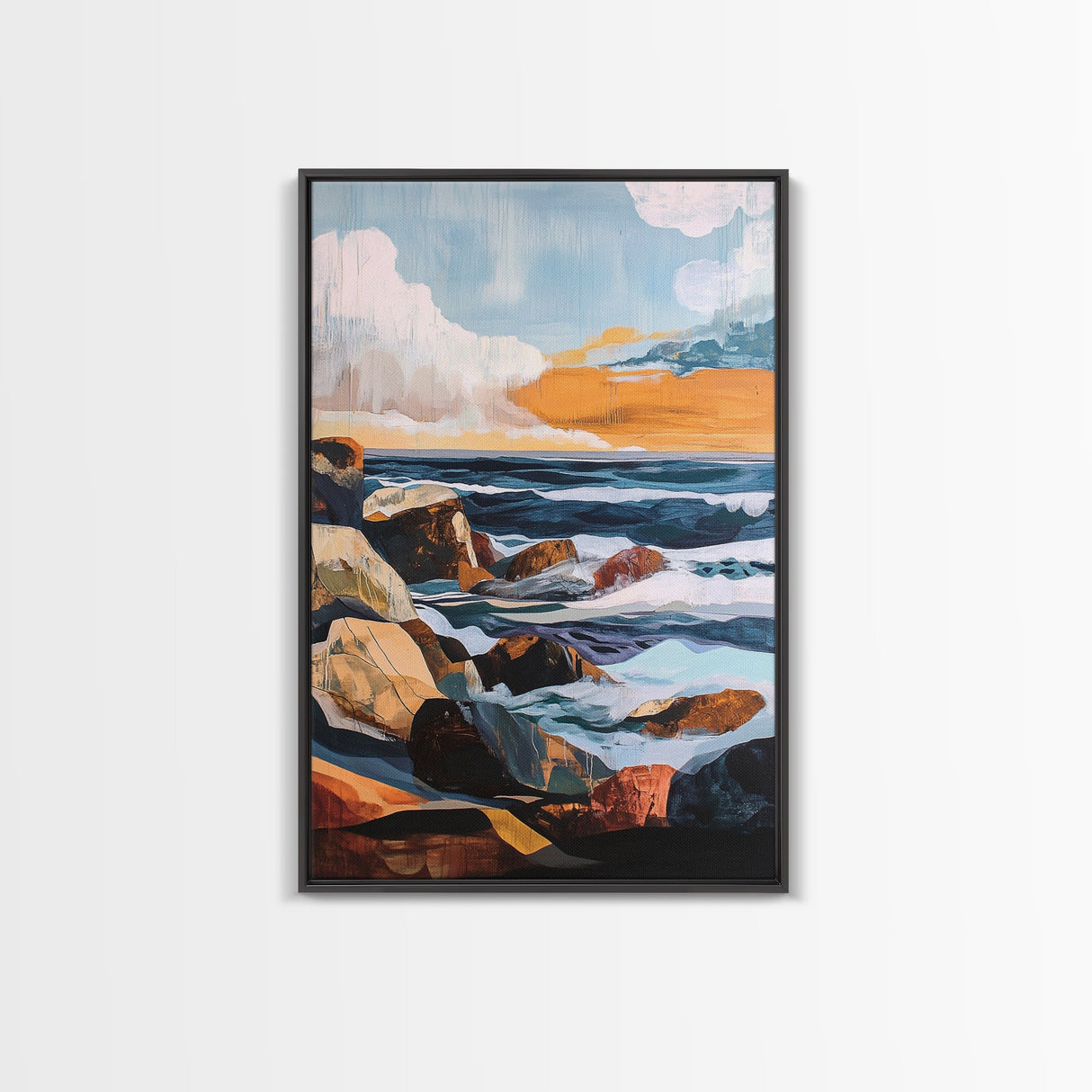 Stormy Coast, Moody Seascape, Canvas Print, Nautical Wall Art, Coastal Decor, Rustic Art, Ocean Painting, Gift Idea, Bedroom Art