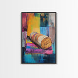 Abstract Roll, Wabi Sabi Art, Modern Abstract Art, Geometric Wall Art, Colorful Art, Minimalist Art, Canvas Print, Gift Idea