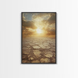 Golden Desert Sunrise Canvas Print, Southwest Wall Art, Nature Photography, Minimalist Landscape Art, Earthy Home Decor, Living Room Art