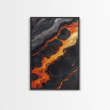 Molten Lava Flow Canvas Print Abstract Fire Art Modern Home Decor Dramatic Wall Artwork Industrial Style Accent Unique Gift Idea