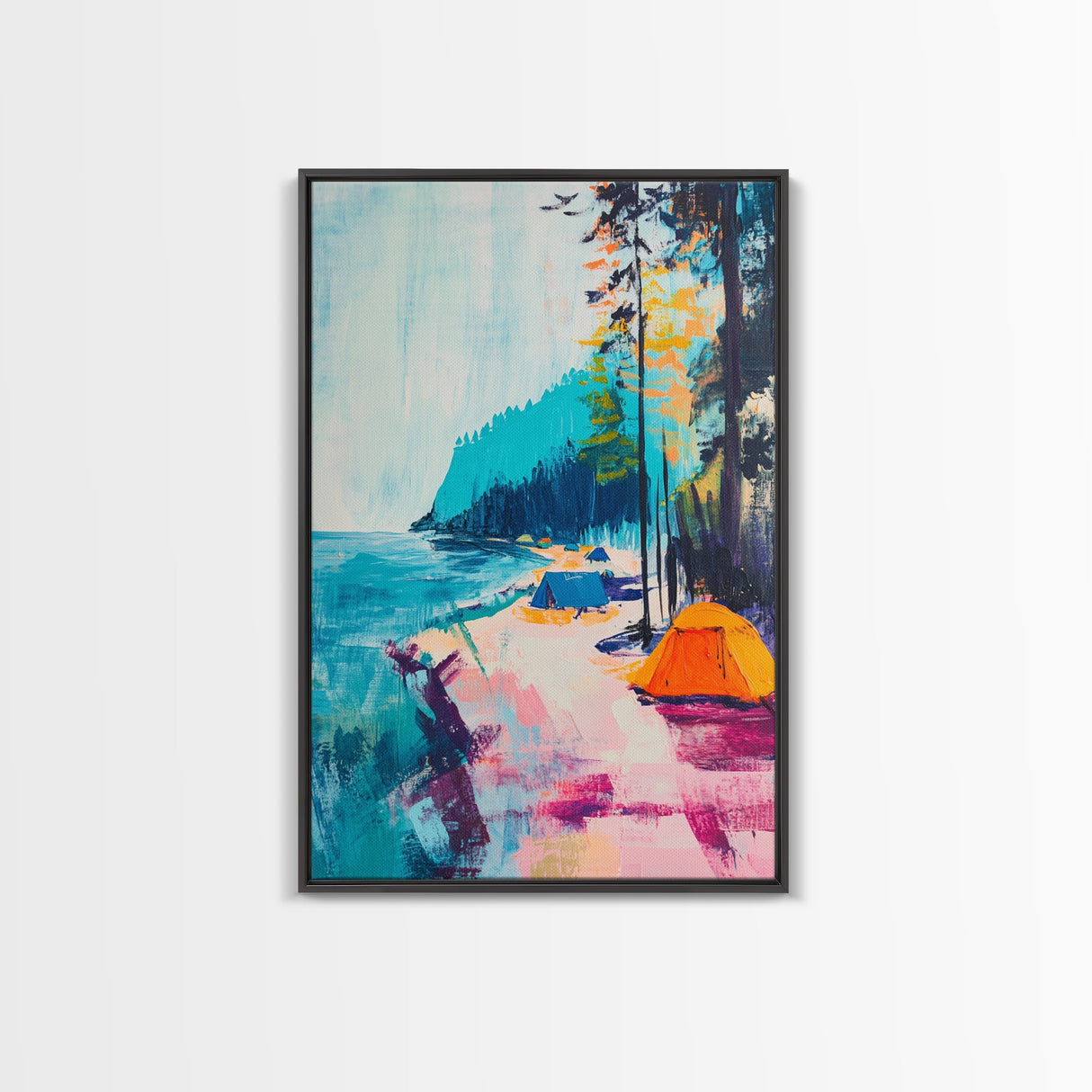 Coastal Camping, Joshua Tree Art, Coastal Cowgirl Wall Art, Outdoor Painting, Nautical Decor, Above Sofa Art, Canvas Print