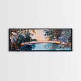 Exotic Palm Oasis Canvas Print Tropical Paradise Wall Art Boho Beach Decor Relaxing Home Accent Bedroom Living Room Gift
