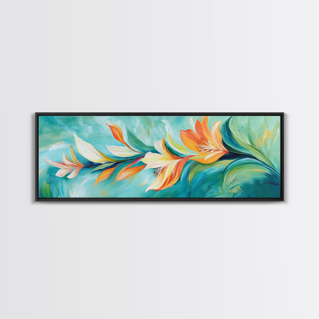 Tropical Floral Art, Vibrant Botanical Painting, Boho Nature Wall Decor, Bright Summer Home Decor, Bedroom or Living Room Art