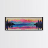 Vibrant Sunset Mountains Canvas Print - Abstract Landscape Wall Art, Colorful Nature Painting, Bold Statement Home Decor
