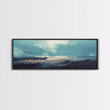 Moody Ocean Canvas Print Coastal Seascape Art, Abstract Blue Water Painting, Home Decor, Living Room Wall Art, Ocean Wall Art