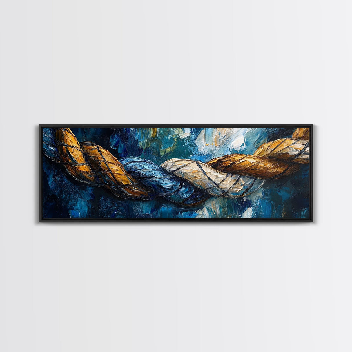 Nautical Rope Texture Canvas Print Abstract Coastal Wall Art, Ocean Inspired Painting, Rustic Nautical Decor, Beach House Wall Art