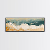 Abstract Ocean Waves Framed Canvas Print Coastal Wall Art, Beach House Decor, Modern Seascape, Large Wall Art, Minimalist Art