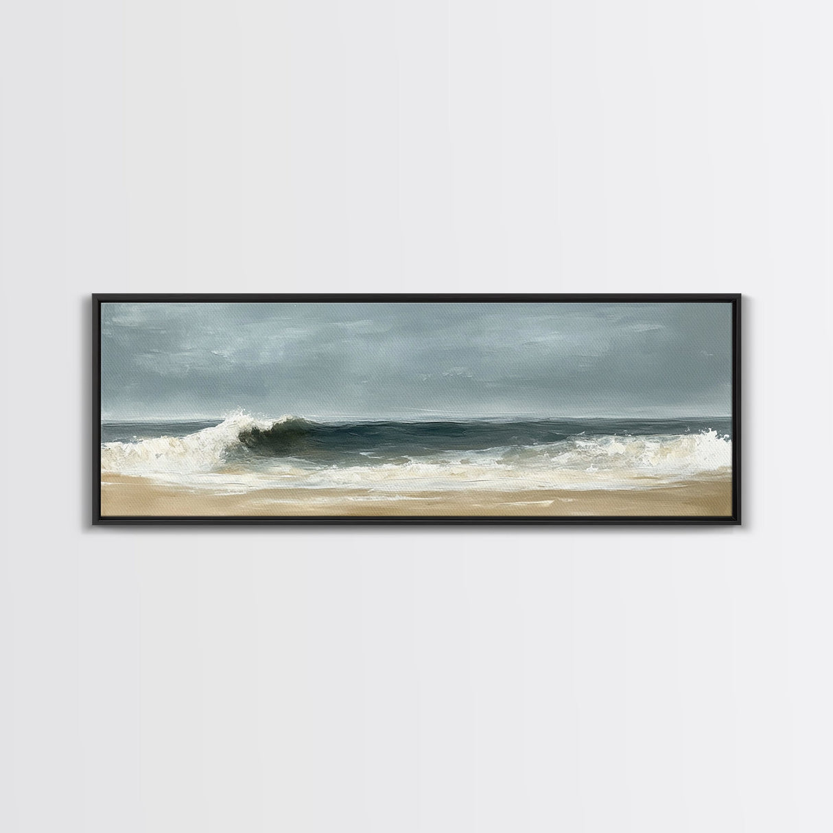 Stormy, Waves, Ocean, Moody, Canvas Print, Coastal Art, Nautical Wall Decor, Living Room Artwork, Dark Beach Painting