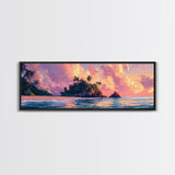 Tropical Sunset, Palm Tree Beach, Coastal Wall Art, Canvas Print, Island Paradise, Vibrant Seascape, Bedroom Decor, Summer Aesthetic