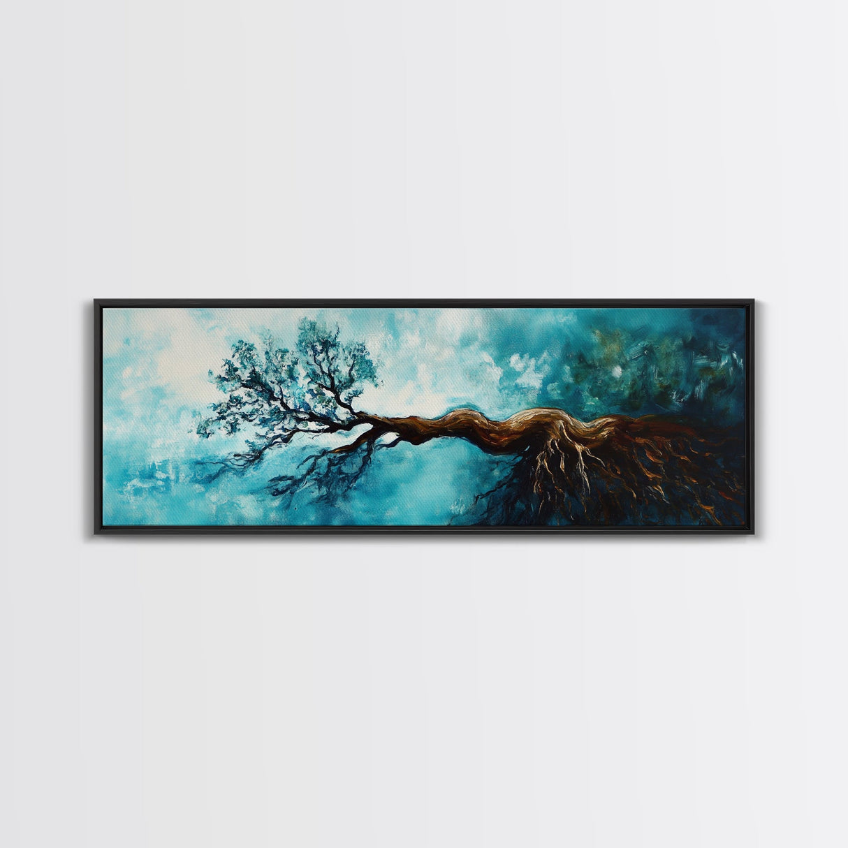 Twisted Roots, Sky Tree, Surreal Nature Art, Canvas Print, Abstract Landscape, Whimsical Wall Decor, Earthy Tones, Nature Inspired Art