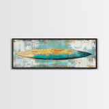 Surfboard Art, Beach Decor, Coastal Wall Art, Surfboard Painting, Beach Art, Bedroom Wall Art, Canvas Print, Framed Canvas Print