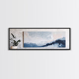Blue Abstract Waves Canvas Print Minimalist Coastal Wall Art, Serene Seascape Painting, Modern Office or Living Room Decor, Gift Idea
