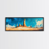 Vibrant Desert Rock Formations Wall Art, Southwest Canyon Painting, Abstract Artwork, Warm Earthy Colors, Living Room Deco