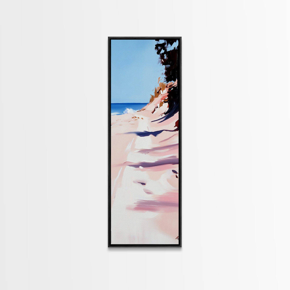 Beach Path, Sandy Shore, Tranquil Landscape, Canvas Print, Minimalist Wall Art, Nature Inspired Decor, Coastal Retreat, Serene Art