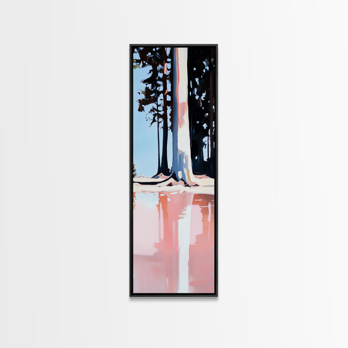 Tall Pines Reflection, Lake Landscape, Tranquil Nature Art, Woodland Wall Decor, Neutral Aesthetic, Cabin Art, Canvas Print