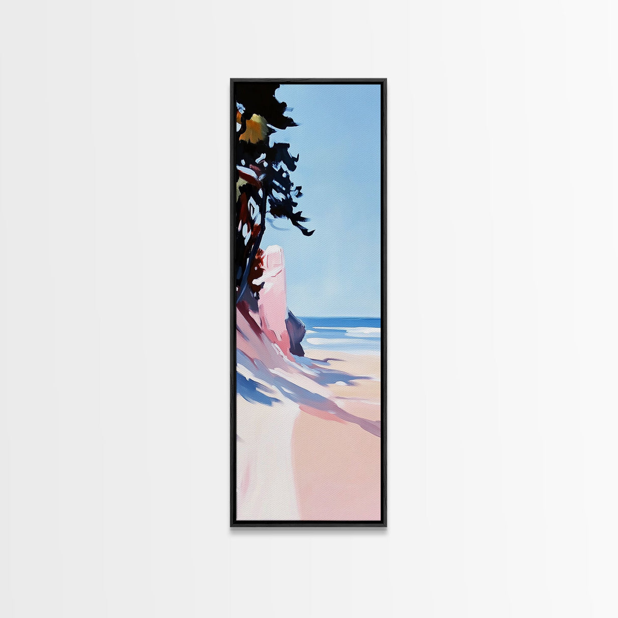 Serene Shore, Abstract, Blue, Canvas Print, Tranquil Beach Painting, Contemporary Wall Art, Bedroom Art, Coastal Home Decor