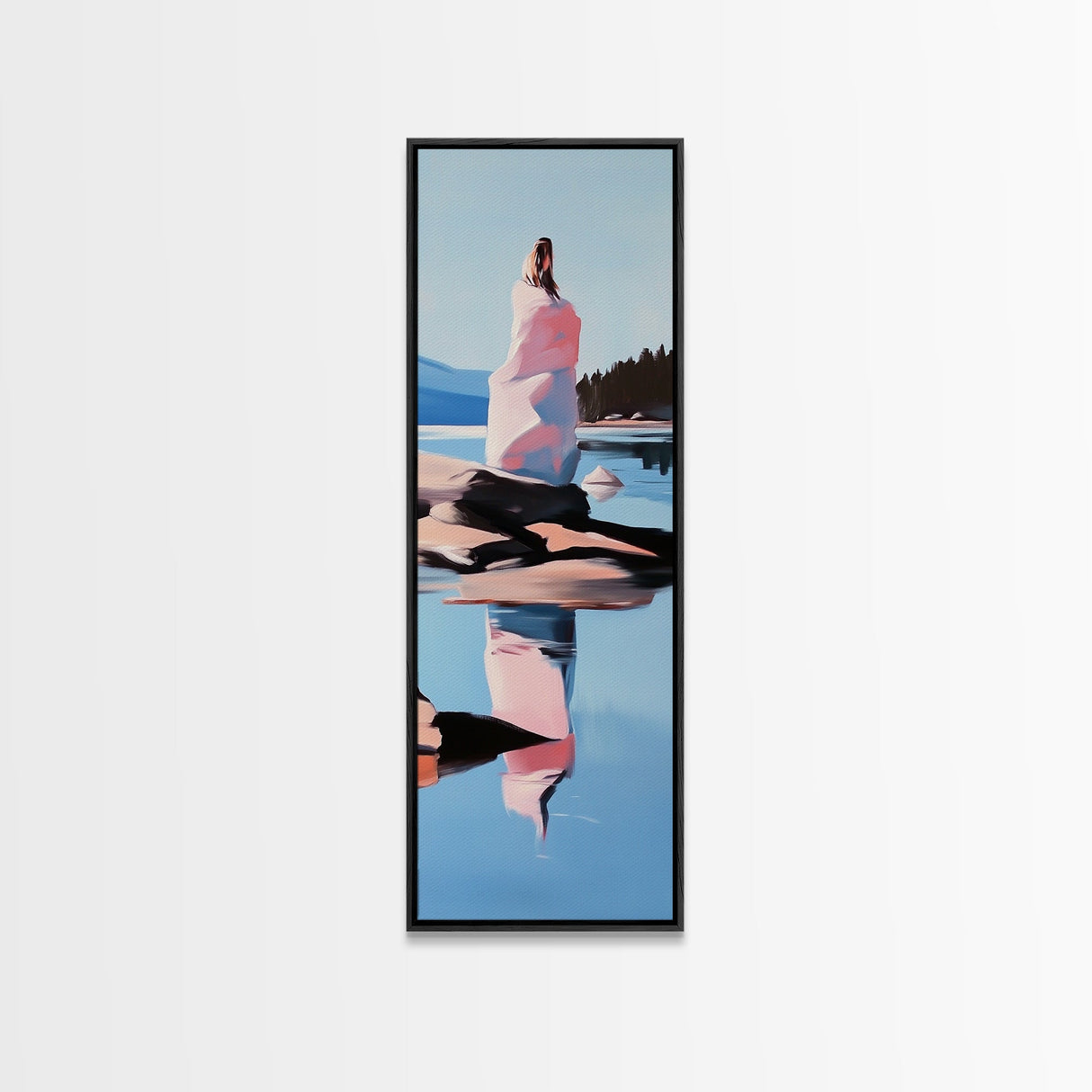 Reflective Moment, Water, Peaceful, Canvas Print, Contemporary Art, Minimalist Landscape, Nature Inspired Decor, Modern Aesthetic