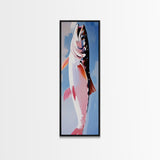 Trout Fish Art, Rustic Fishing Decor, Nature Wildlife Painting, Modern Minimalist Blue, Cabin Lodge Wall Art, Canvas Print