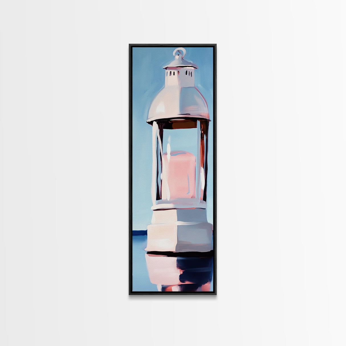 Lantern Glow, Nautical Artwork, Cozy Ambiance, Minimalist Coastal, Canvas Print, Beach House Wall Art, Warm Aesthetic, Living Room Decor