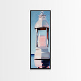 Lantern Glow, Nautical Artwork, Cozy Ambiance, Minimalist Coastal, Canvas Print, Beach House Wall Art, Warm Aesthetic, Living Room Decor
