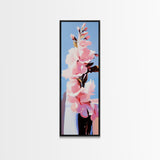 Pink Flowers, Botanical, Blooming Art, Nature Wall Art, Feminine Decor, Modern Floral Painting, Bedroom Aesthetic, Canvas Print