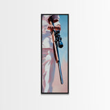 Sniper, Tactical Art, Framed Canvas Print, Military Inspired Decor, Dark Aesthetic, Action Movie Art, Office or Man Cave Wall Art
