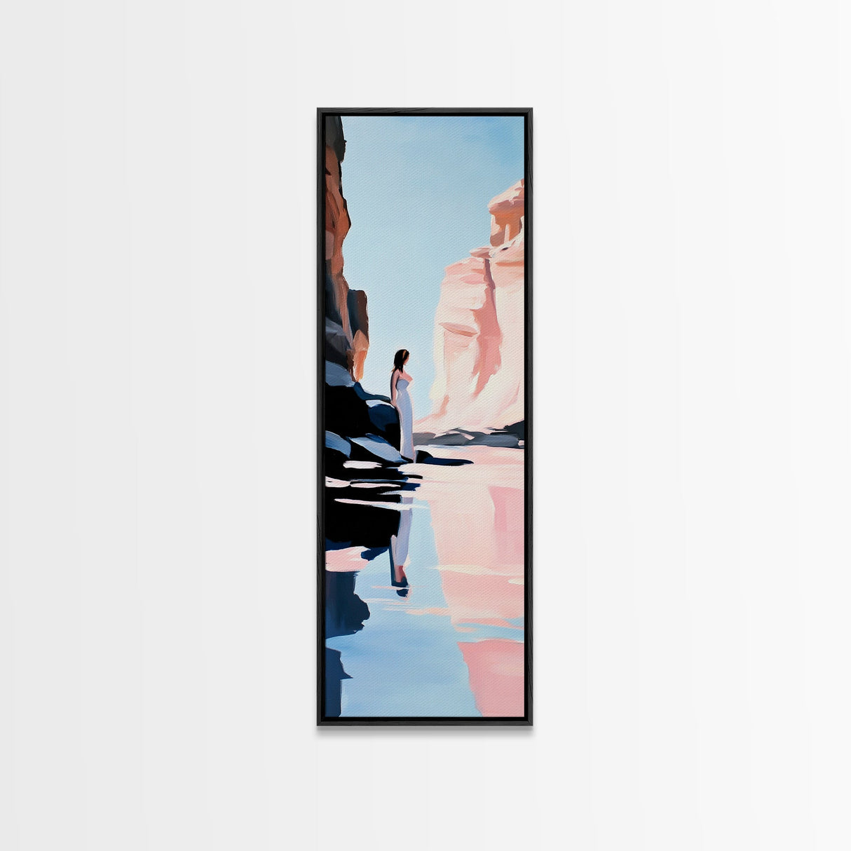 Desert Serenity, Soft Pastel Wall Art, Minimalist Landscape, Boho Art, Southwest Decor, Nature Painting, Living Room Canvas Print