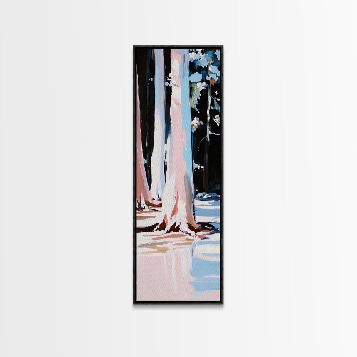 Winter Forest, Snowy Trees, Nature Wall Art, Framed Canvas Print, Minimalist Design, Living Room Decor, Cozy Winter Aesthetic