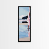 Woman by Ocean, Coastal Art, Canvas Print, Romantic Seascape, Minimalist Decor, Modern Art, Pastel Beach Scene, Living Room Wall Art