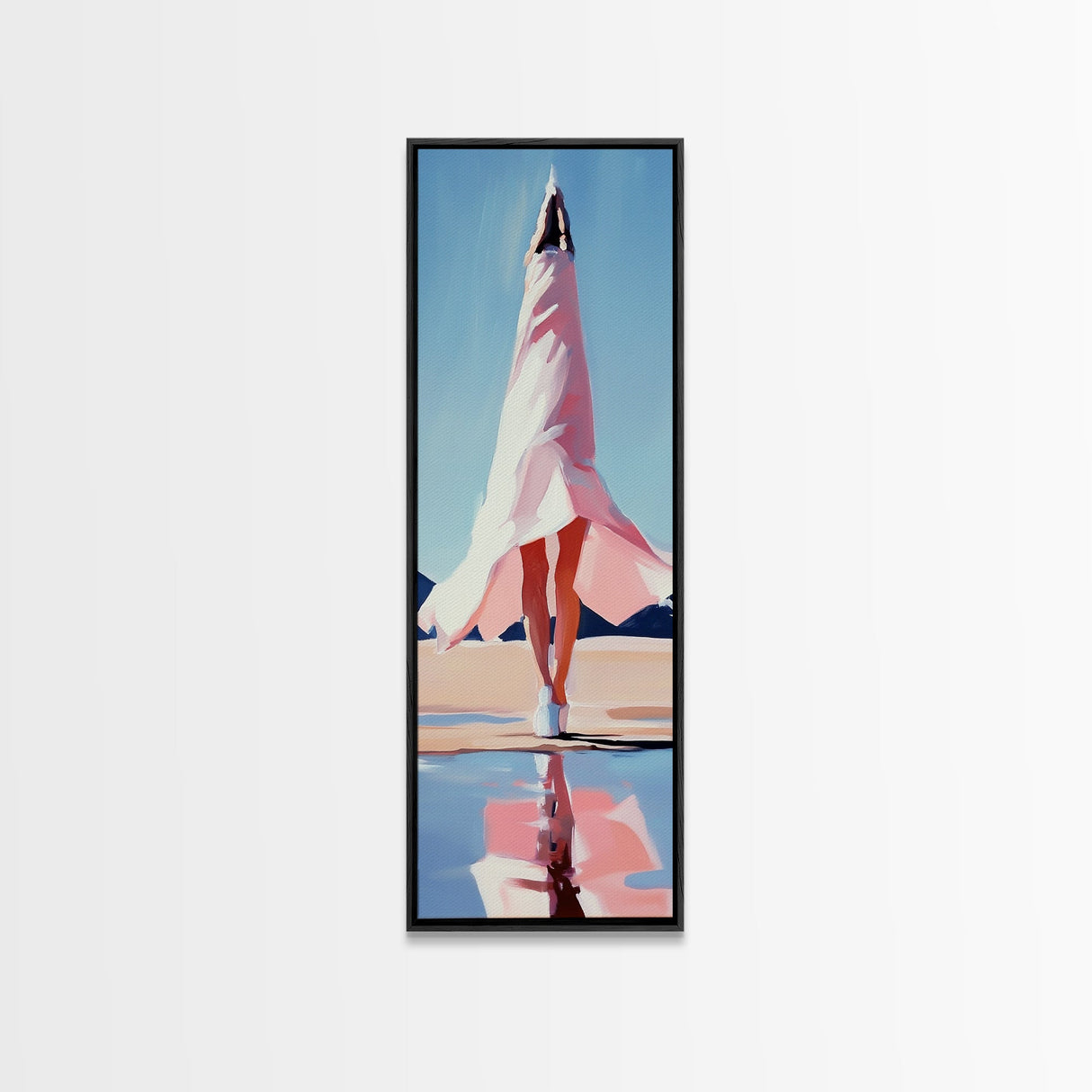 Serene Reflection, Minimalist Art, Boho Home Decor, Canvas Print, Living Room Wall Art, Modern Landscape, Beach House Aesthetic