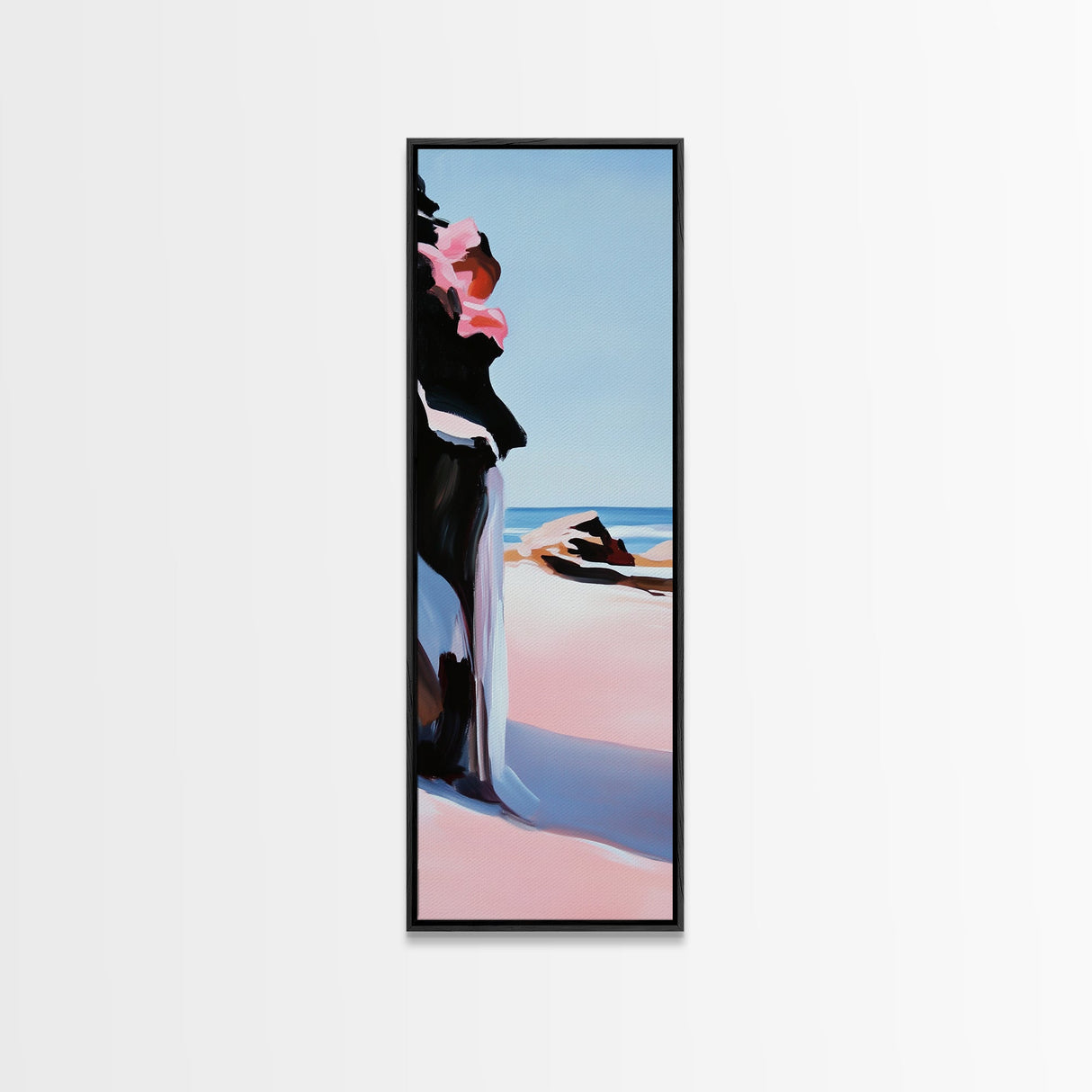 Coastal Cliffs, Pink Waves, Ocean Sunset, Canvas Print, Seascape Wall Art, Beach House Decor, Minimalist Coastal Art, Bedroom Wall Art