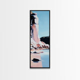 Cliffside Beauty, Ocean Landscape, Coastal Home Decor, Beach Wall Art, Modern Seascape, Framed Canvas Print, Minimalist Style