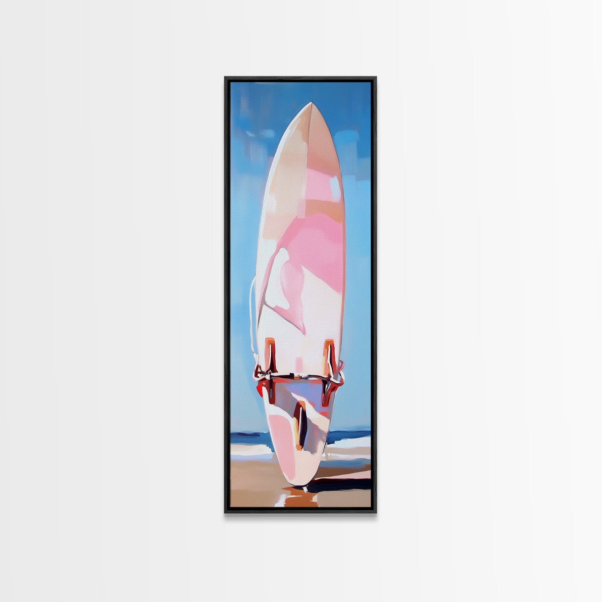 Surfboard Art, Beach Wall Decor, Coastal Living Print, Modern Summer Art, Minimalist Style, Framed Canvas Print, Ocean Lover Gift