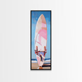 Surfboard Art, Beach Wall Decor, Coastal Living Print, Modern Summer Art, Minimalist Style, Framed Canvas Print, Ocean Lover Gift